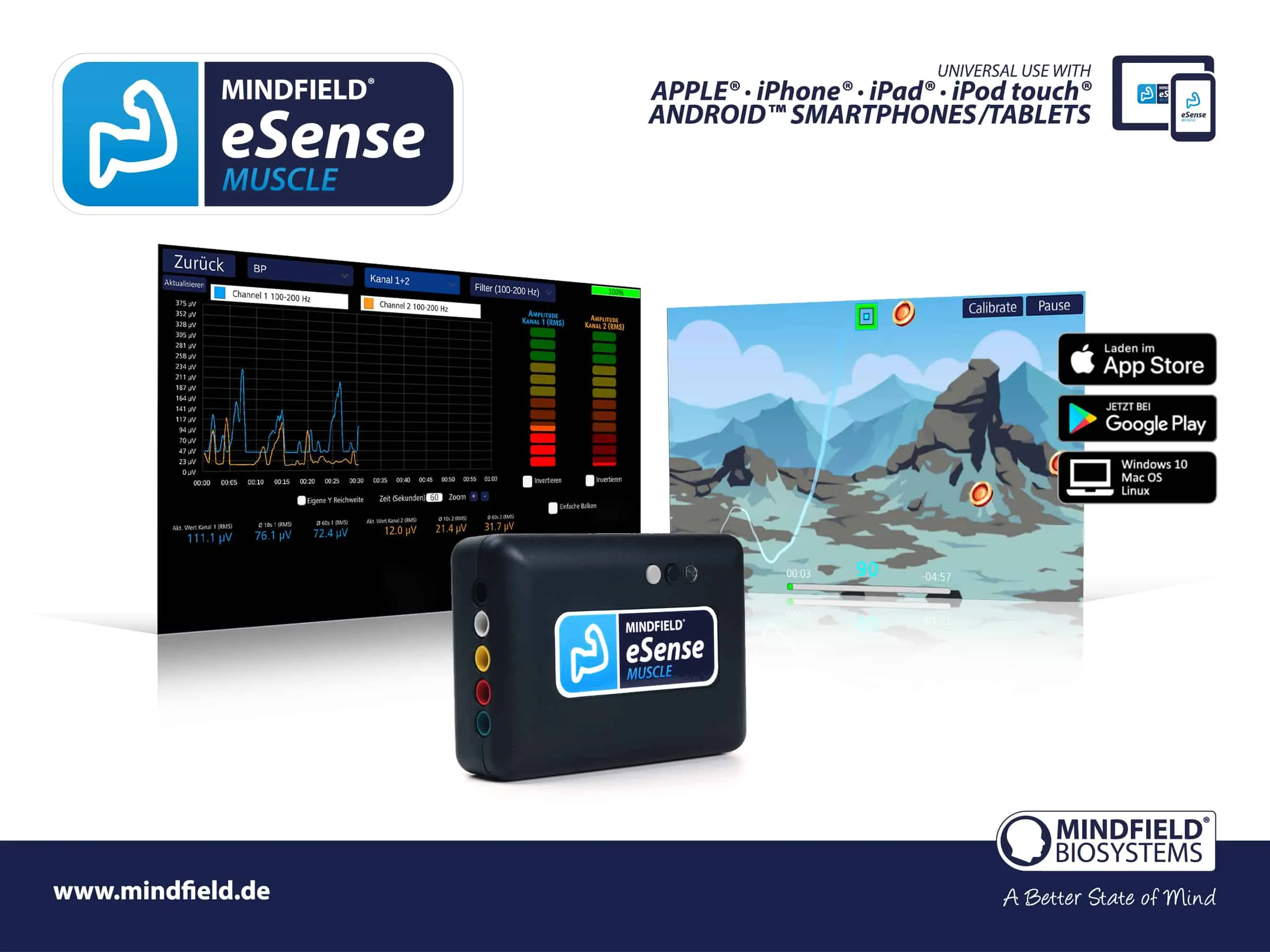 eSense Muscle Web App on clinical workstation
