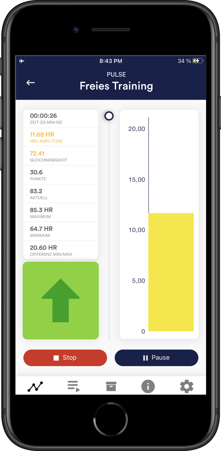 prinzipielles biofeedback am iPhone