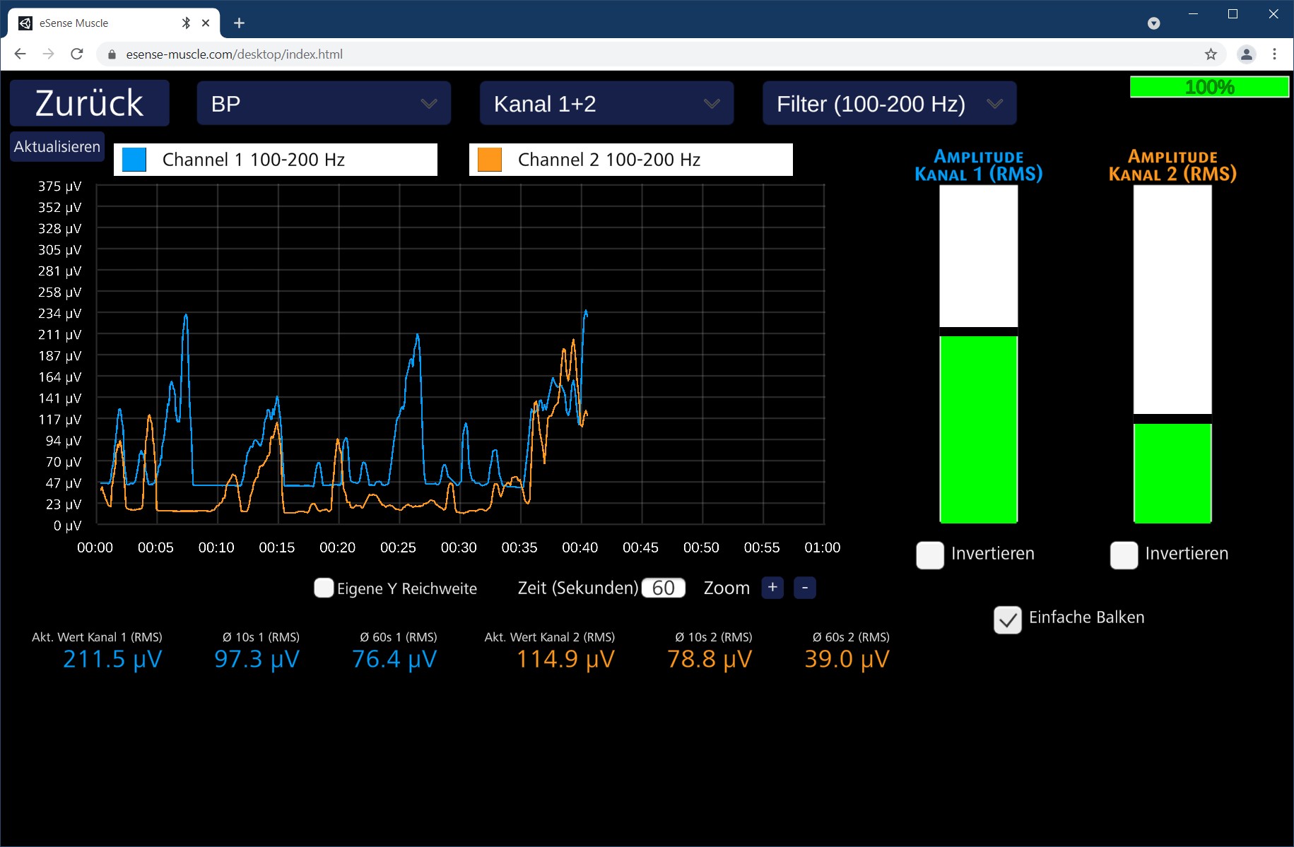 muscle messung am smartphone biofeedback messung