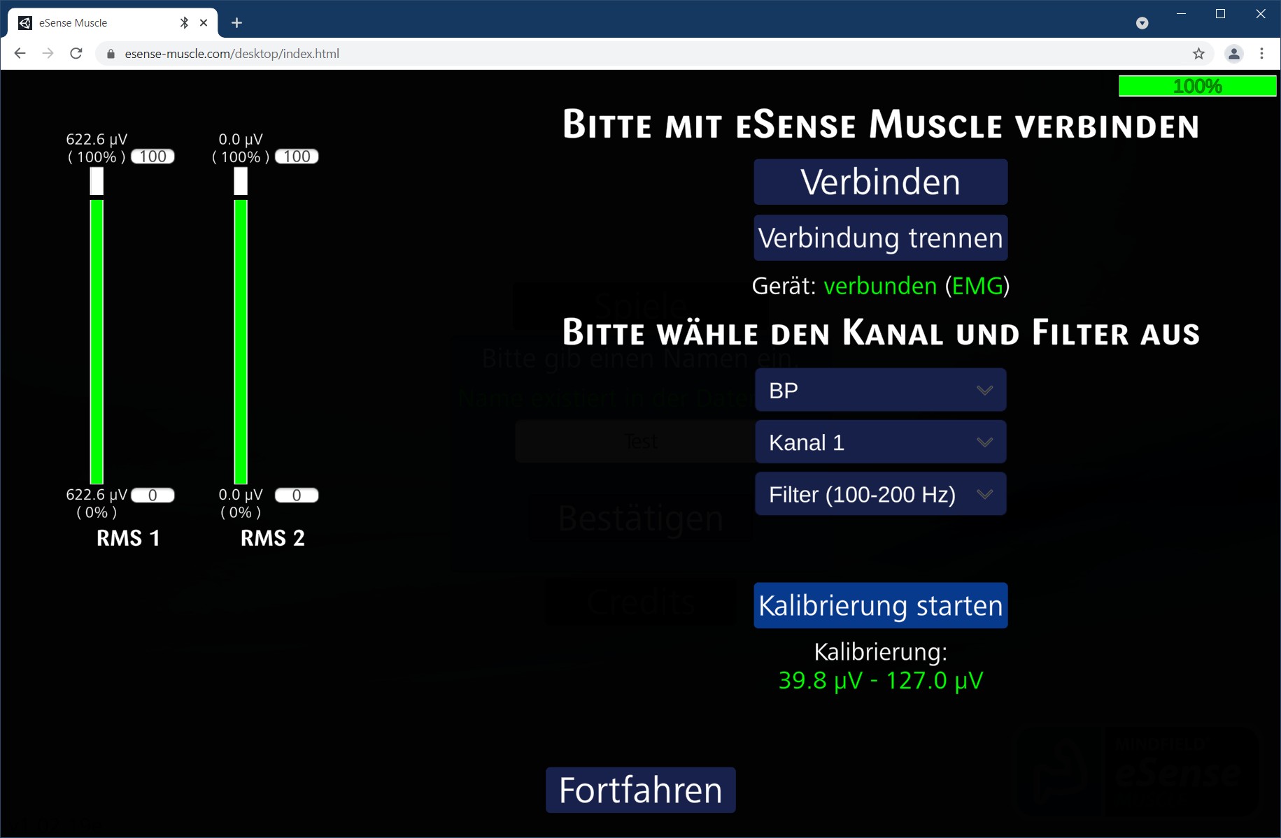 muscle biofeedback am smartphone
